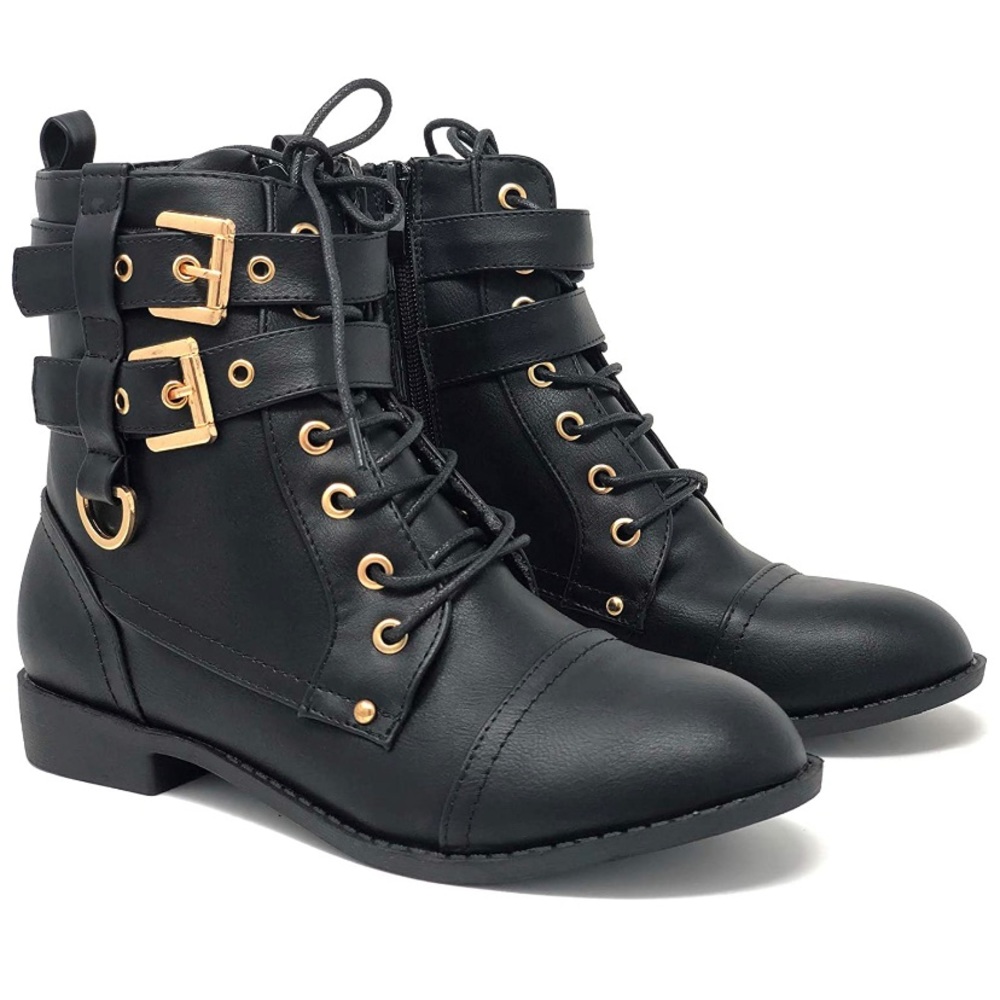 Top Moda (Rachel-6 Fashion Lace Up Buckle Boot
